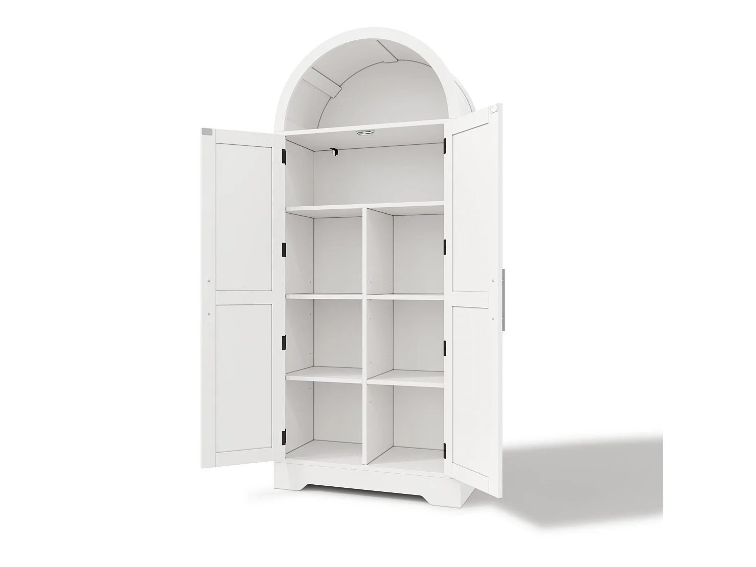 Buffet de cuisine 70x35x170 cm blanc avec portes et étagères réglables