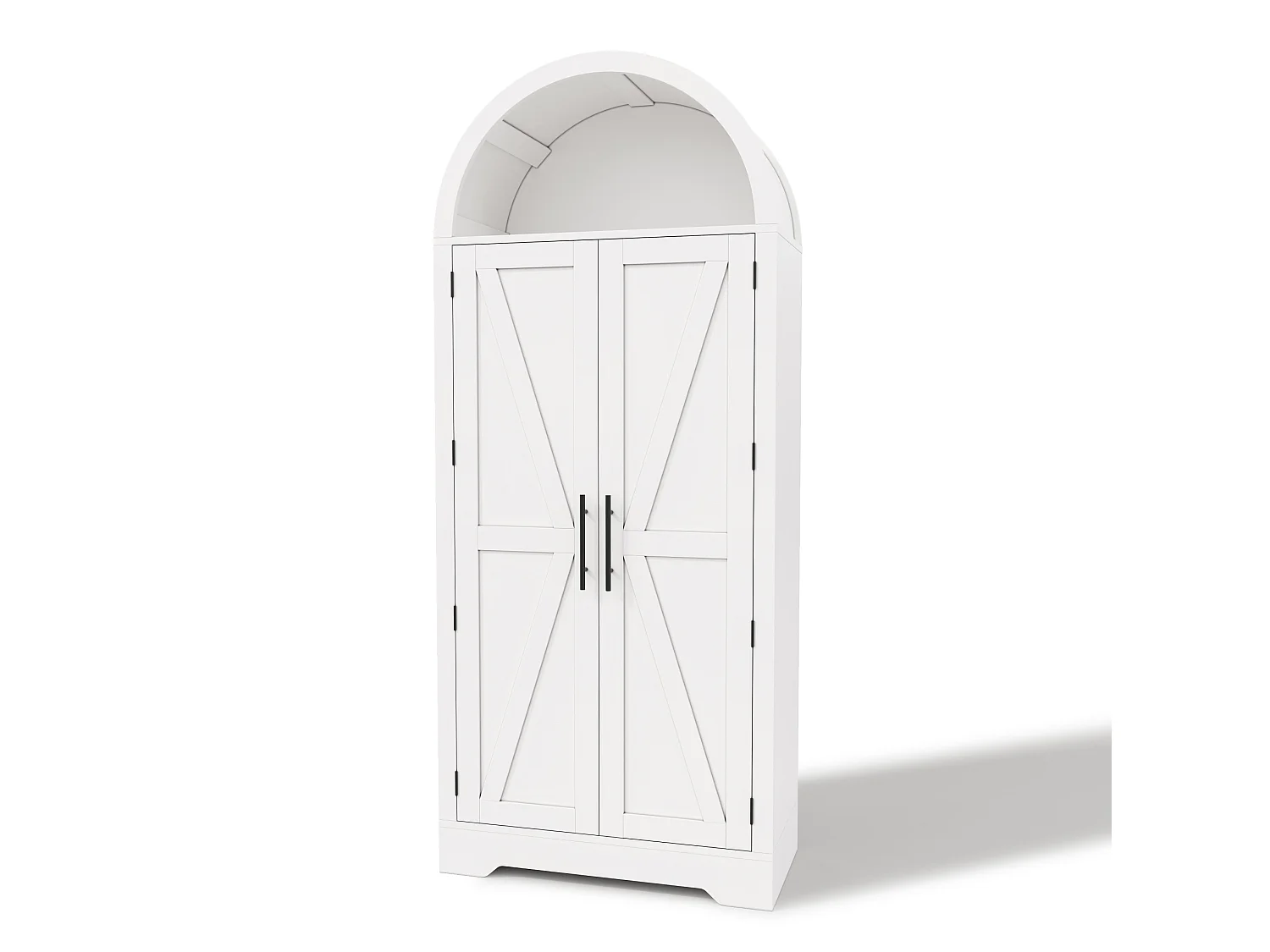 Buffet de cuisine 70x35x170 cm blanc avec portes et étagères réglables