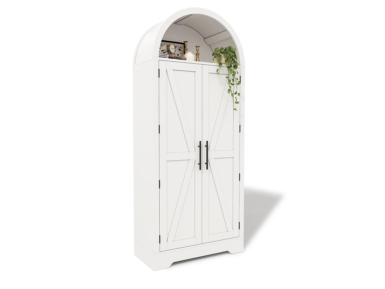 Buffet de cuisine 70x35x170 cm blanc avec portes et étagères réglables