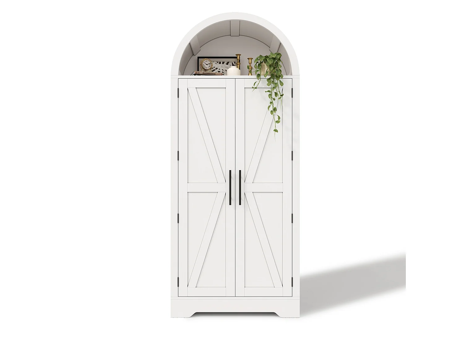 Buffet de cuisine 70x35x170 cm blanc avec portes et étagères réglables