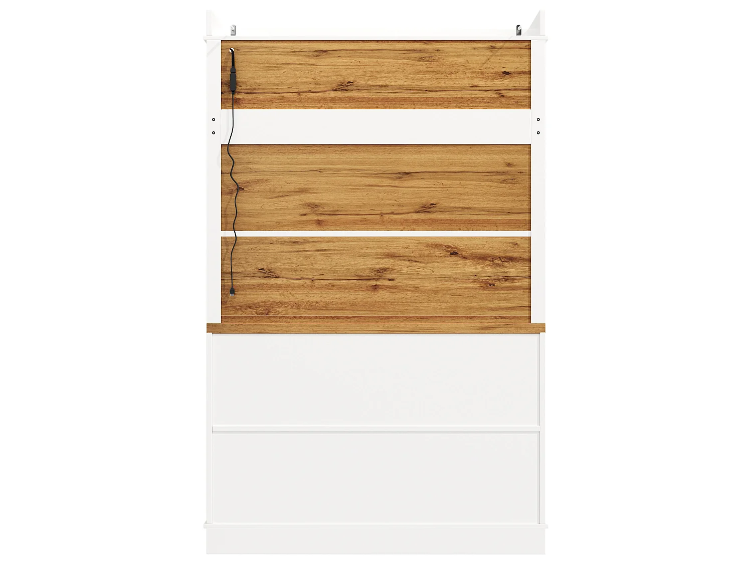 Buffet de cuisine 107x43x184 cm avec LED, crochets et 2 portes - Blanc
