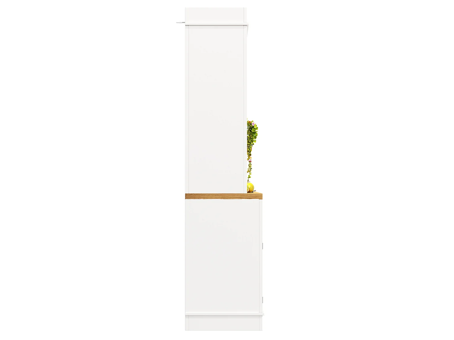 Buffet de cuisine 107x43x184 cm avec LED, crochets et 2 portes - Blanc
