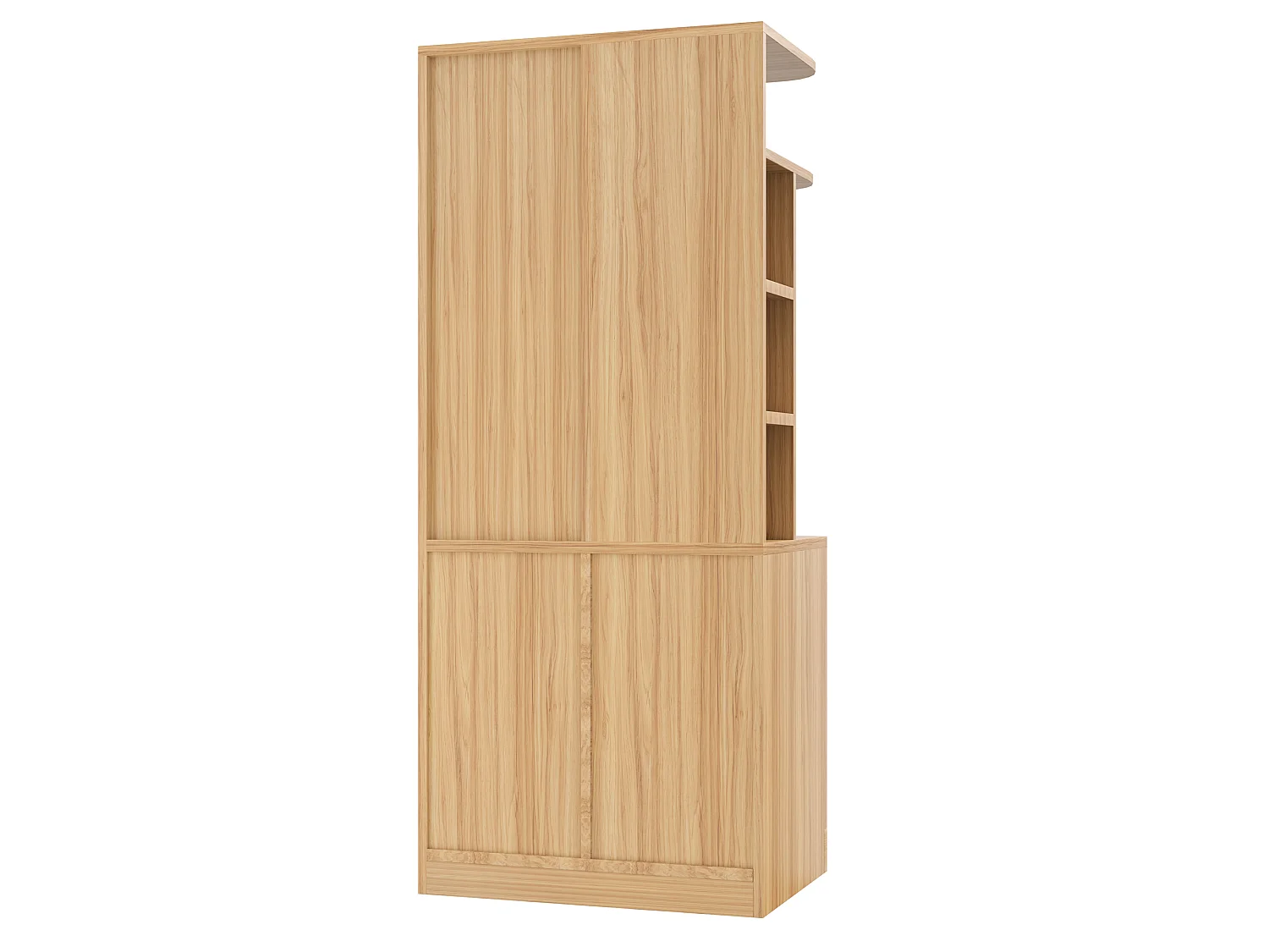 Szafa jednodrzwiowa 70×50×170 - z półkami - z 3 szufladami - z haczykami - naturalny