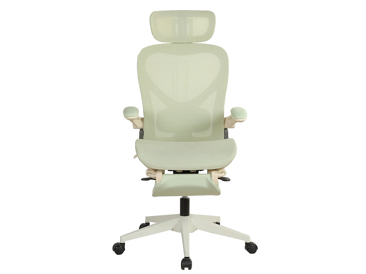 Chaise de bureau ergonomique pliante en maille vert - Avec dossier réglable