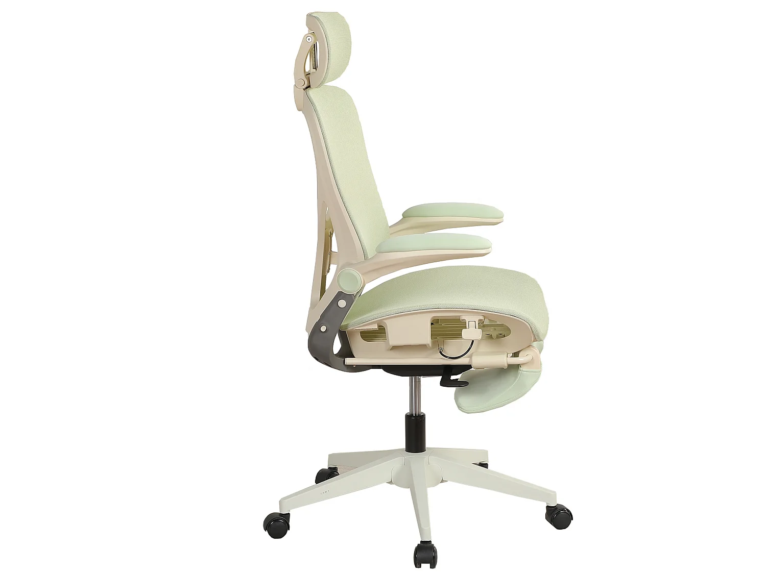 Chaise de bureau ergonomique pliante en maille vert - Avec dossier réglable