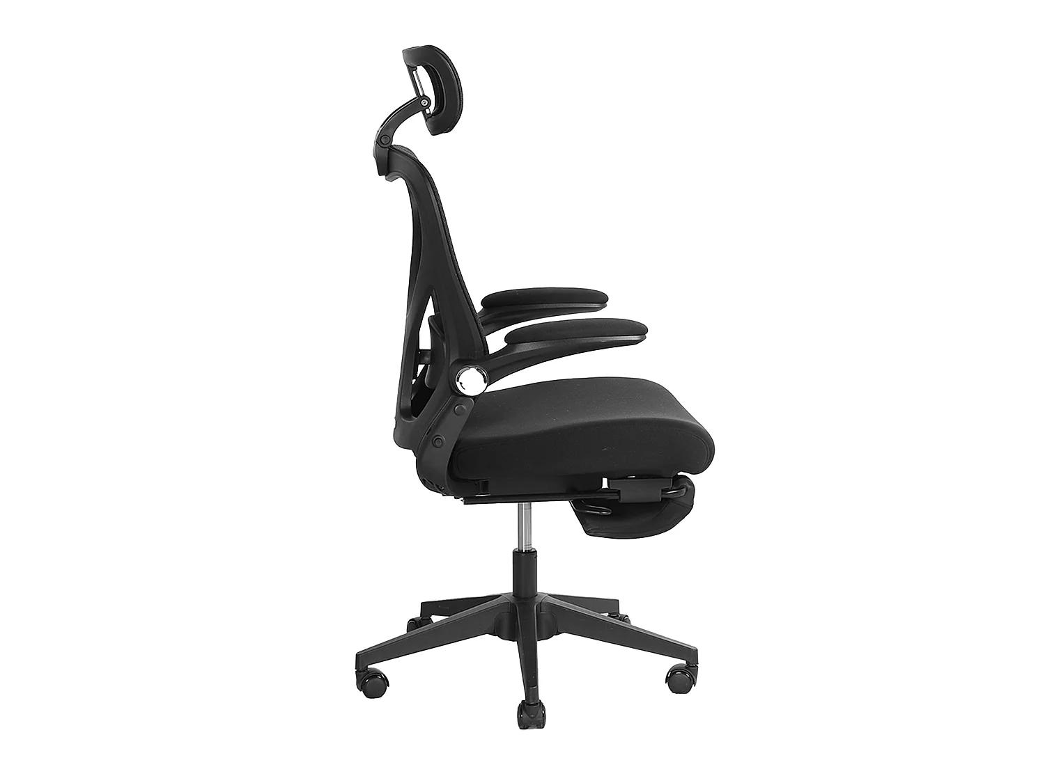 Chaise de bureau pliable avec appui-tête 3D et dossier réglable - Noir