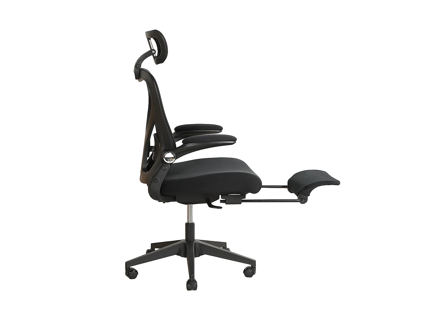 Chaise de bureau pliable avec appui-tête 3D et dossier réglable - Noir
