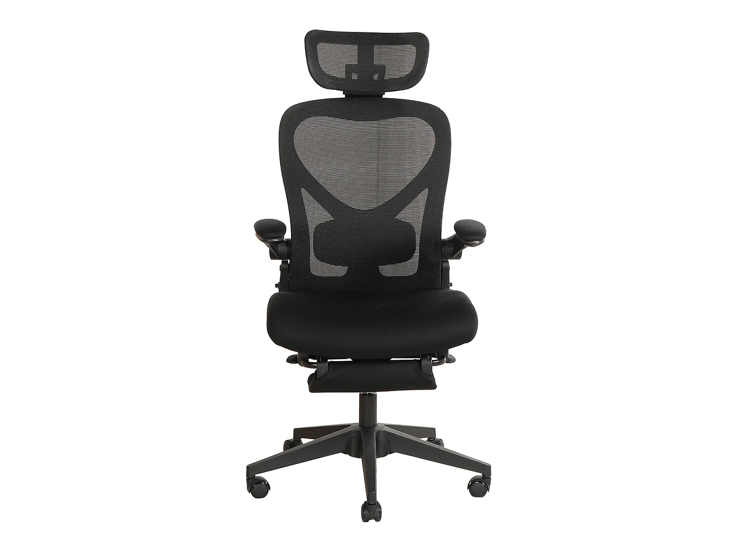 Chaise de bureau pliable avec appui-tête 3D et dossier réglable - Noir