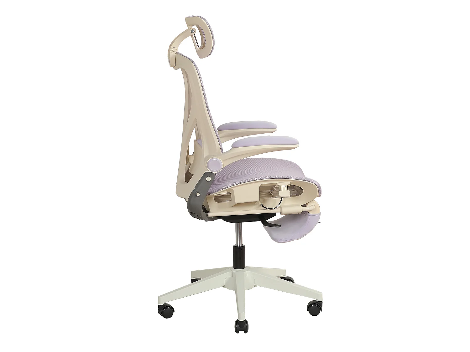 Chaise de bureau ergonomique pliante en maille violet - Avec dossier réglable