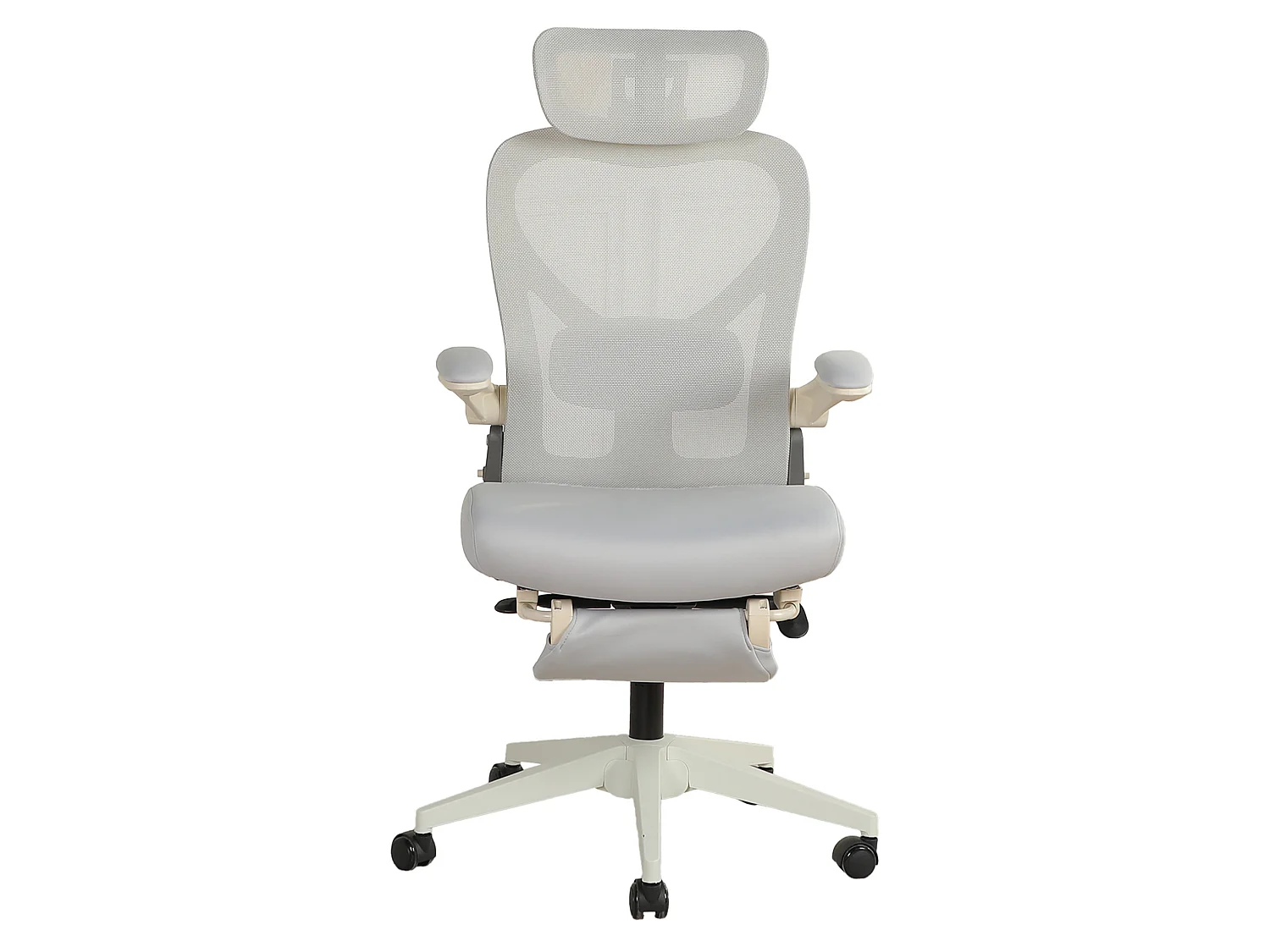 Chaise de bureau pliable avec appui-tête 3D et dossier réglable - Gris