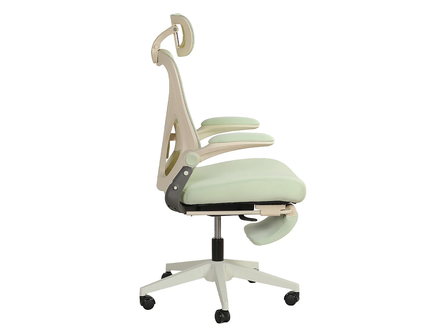 Chaise de bureau pliable avec appui-tête 3D et dossier réglable - Vert