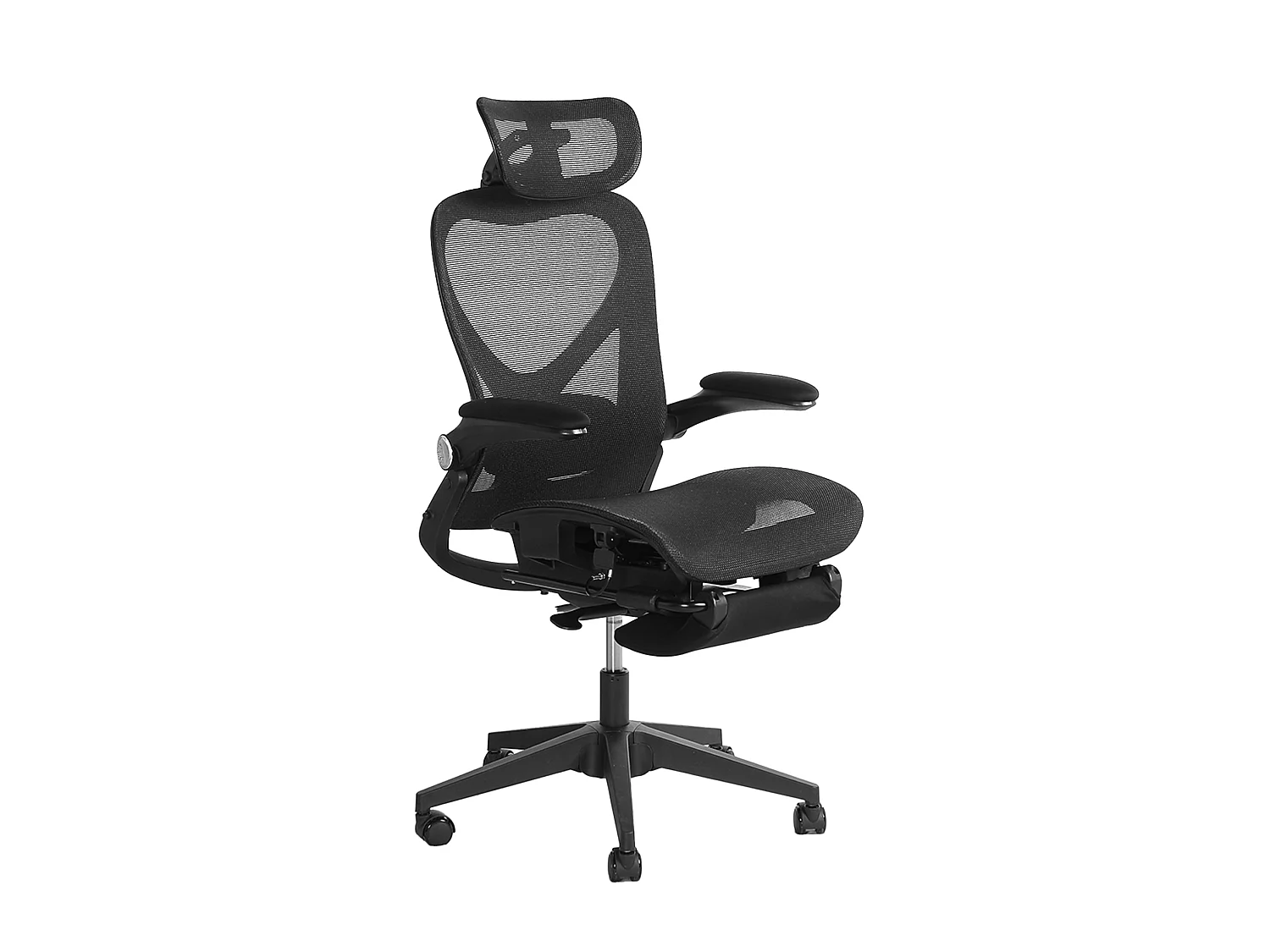 Chaise de bureau ergonomique pliante en maille noir - Avec dossier réglable