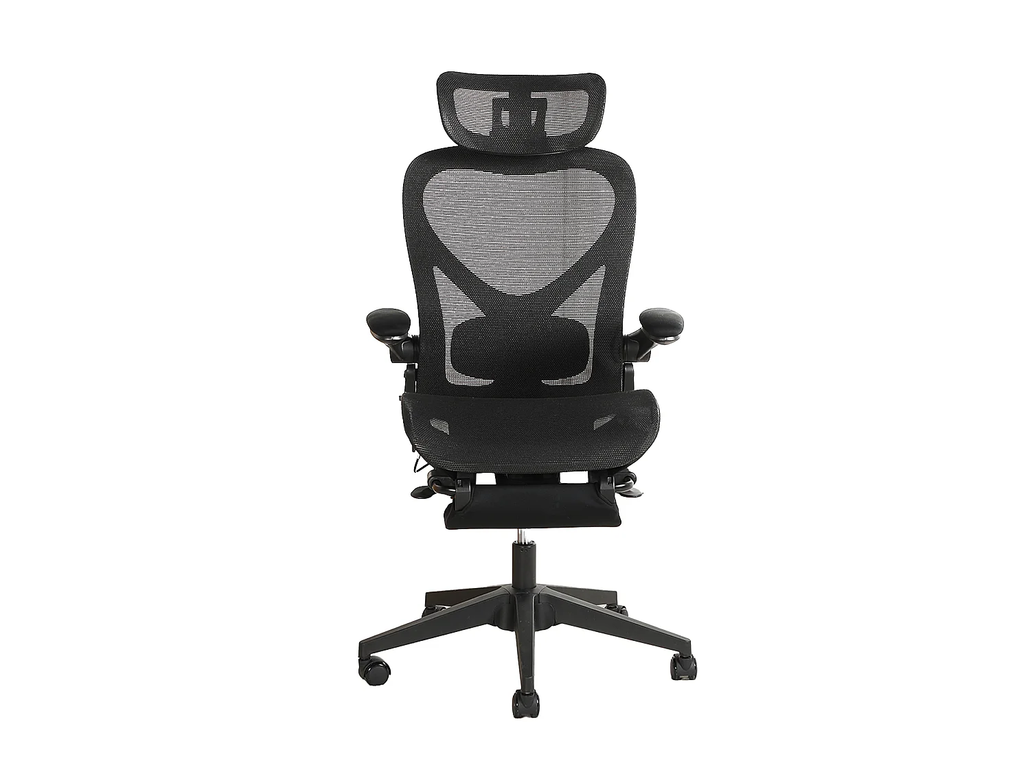 Chaise de bureau ergonomique pliante en maille noir - Avec dossier réglable