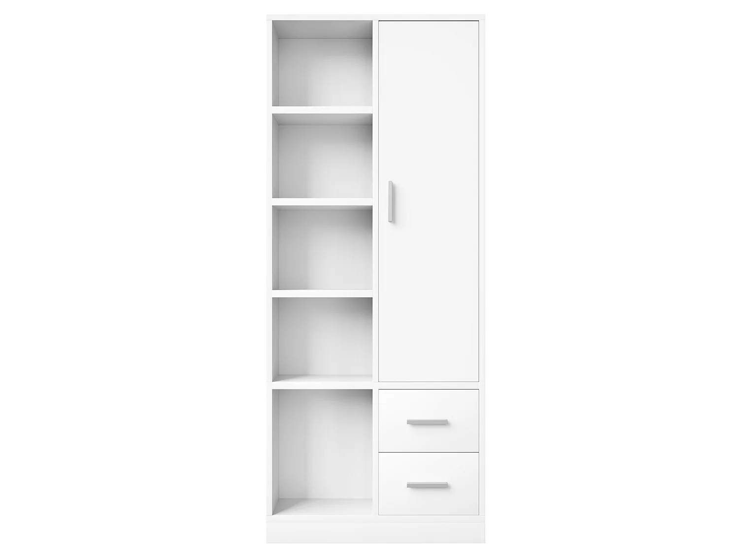 Szafa jednodrzwiowa, 70 × 50 × 170 cm - z półkami - z dwoma oddzielnymi drążkami na ubrania - z 2 szufladami - biała