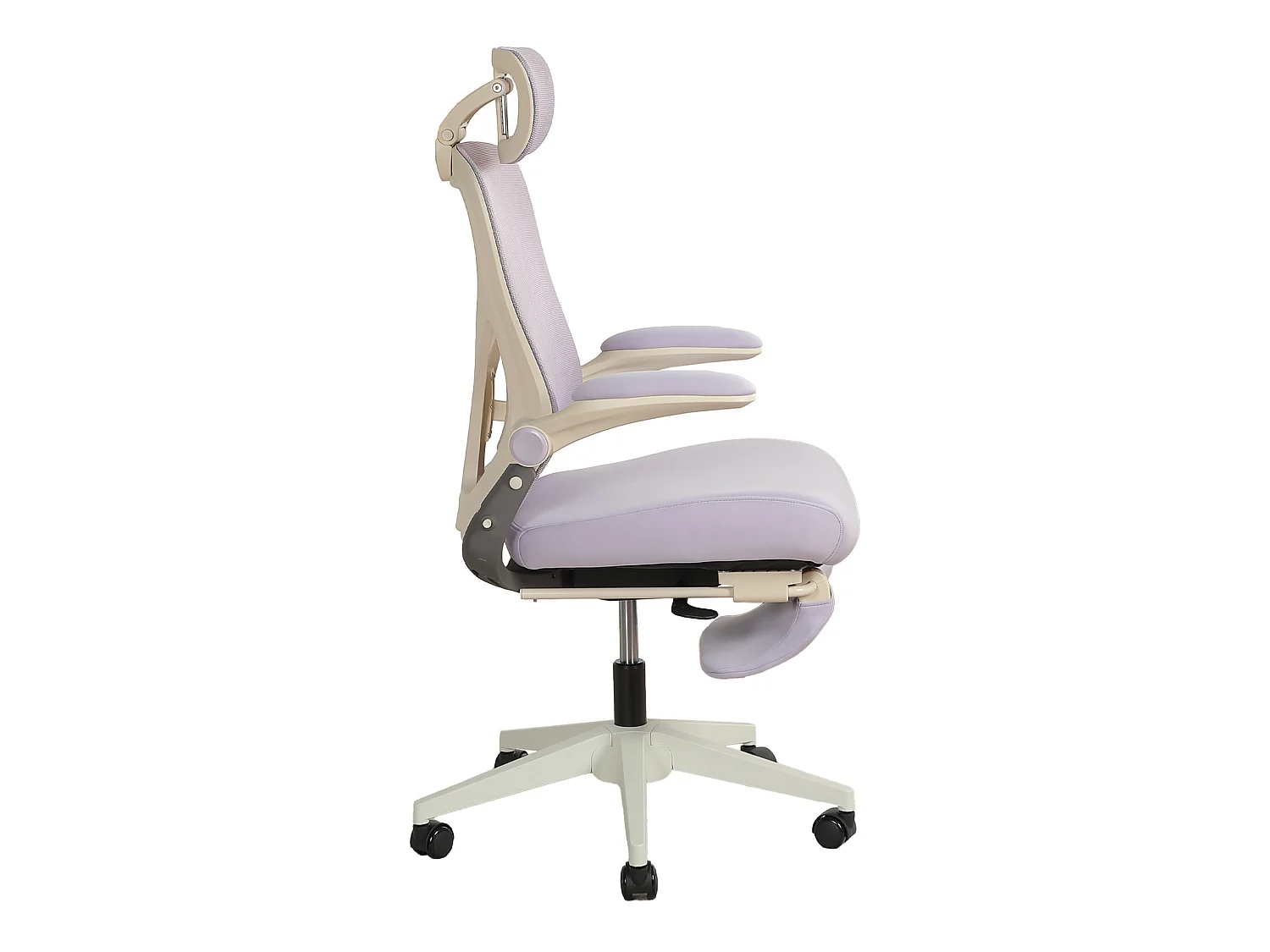 Chaise de bureau pliable avec appui-tête 3D et dossier réglable - Violet