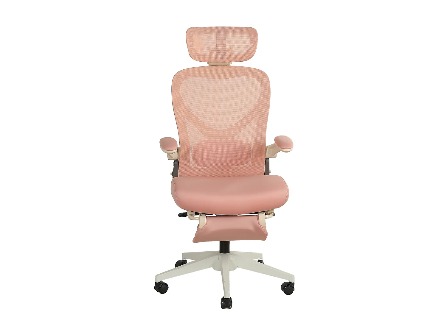 Chaise de bureau pliable avec appui-tête 3D et dossier réglable - Rose