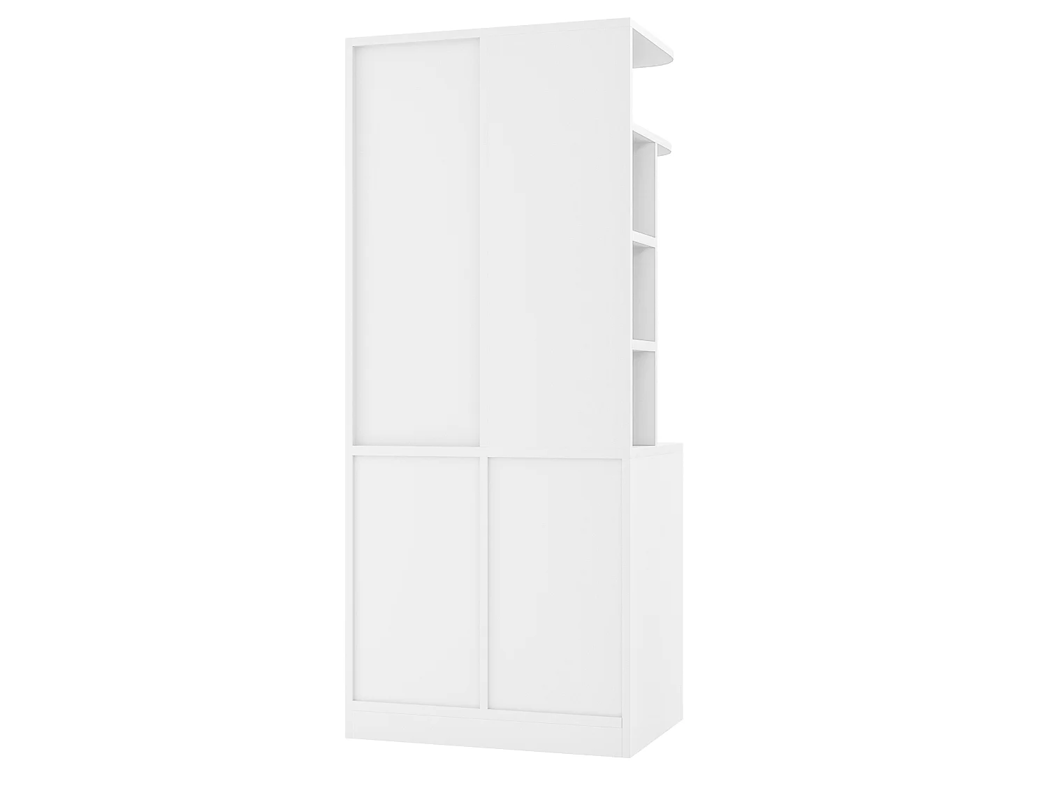 Szafa jednodrzwiowa 70×50×170 - z półkami - z 3 szufladami - z haczykami - biała