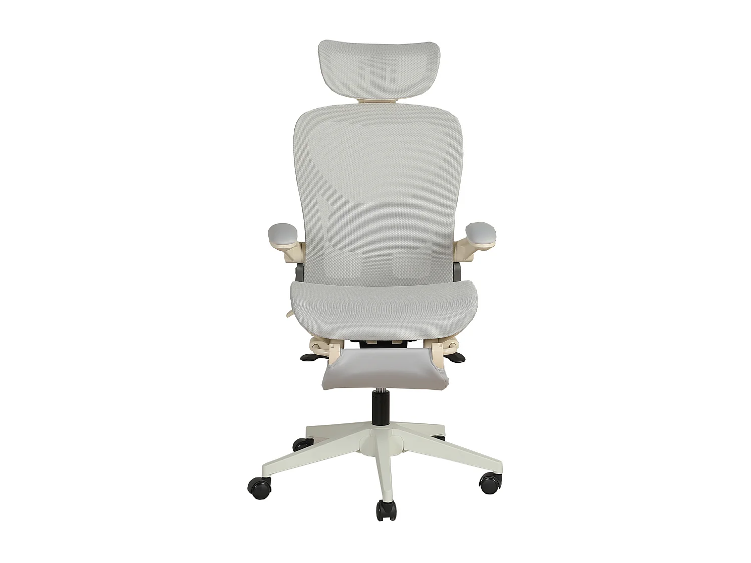 Chaise de bureau ergonomique pliante en maille gris - Avec dossier réglable