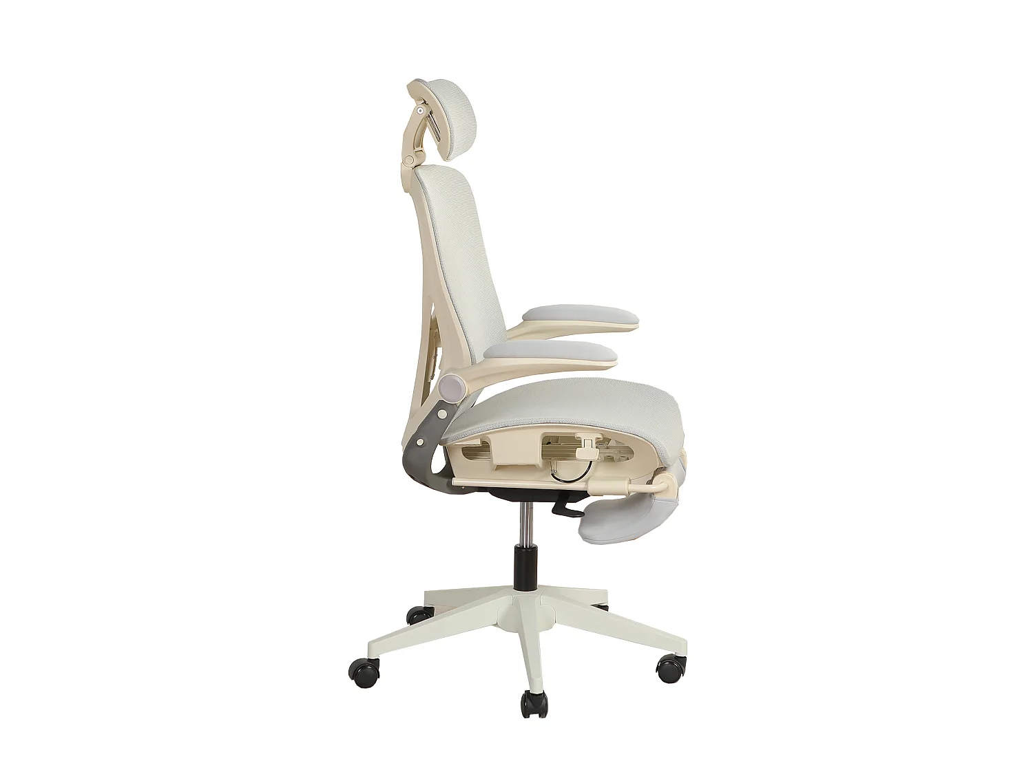 Chaise de bureau ergonomique pliante en maille gris - Avec dossier réglable