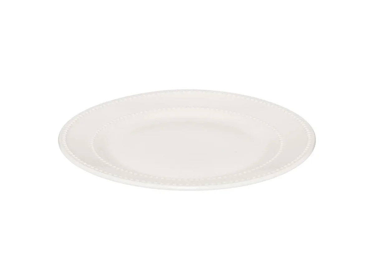 Lot de 6 Assiettes Plates "Perle" 27cm Blanc