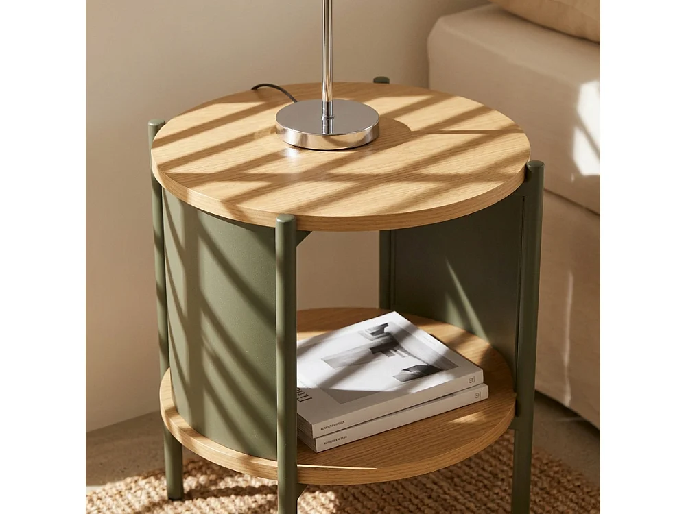 Paco -  Table d'appoint / chevet en bois et métal - Vert