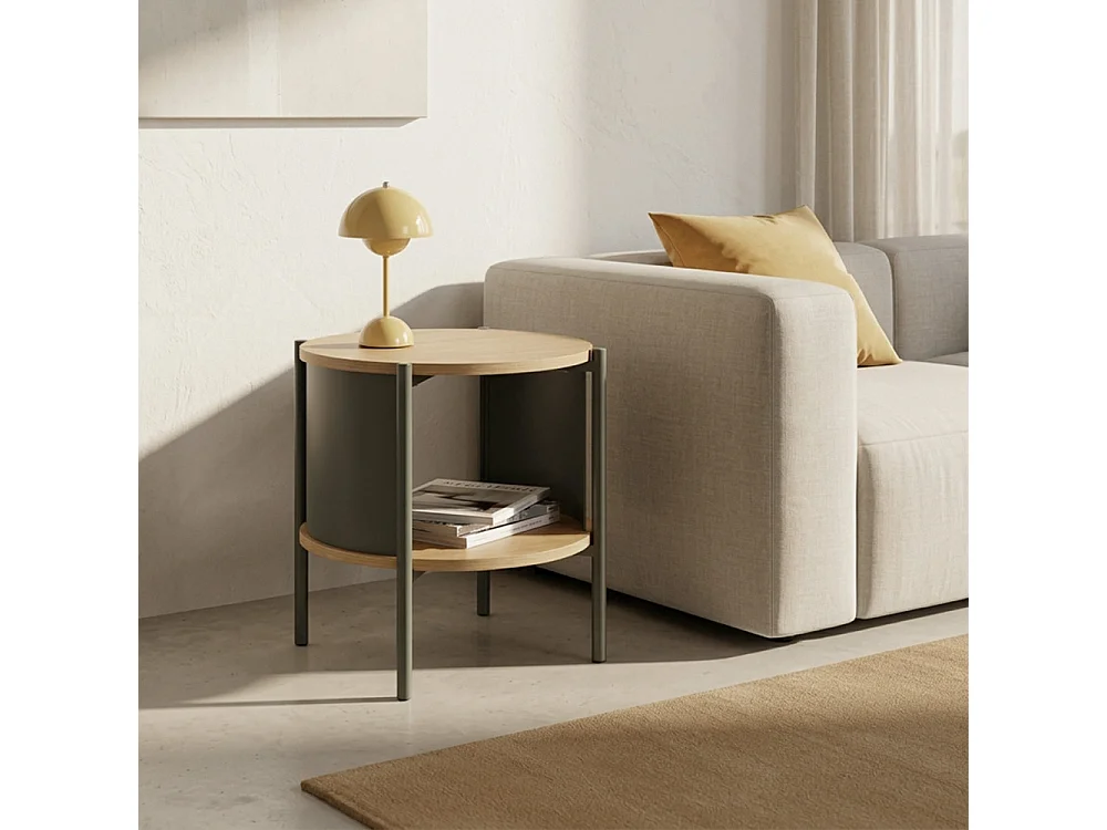 Paco -  Table d'appoint / chevet en bois et métal - Vert