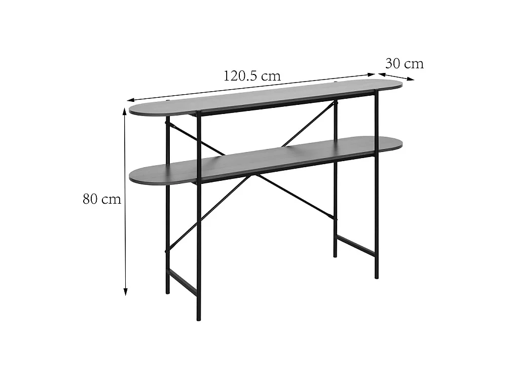 Janna - Console en bois et métal L120cm - Bois foncé