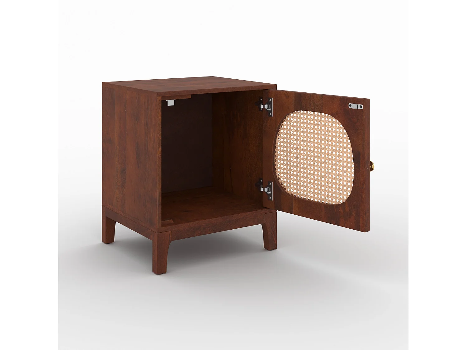 Comodino in legno di mango e rattan - Lanka