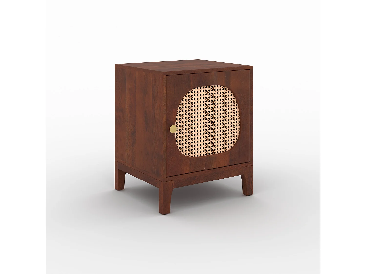 Comodino in legno di mango e rattan - Lanka