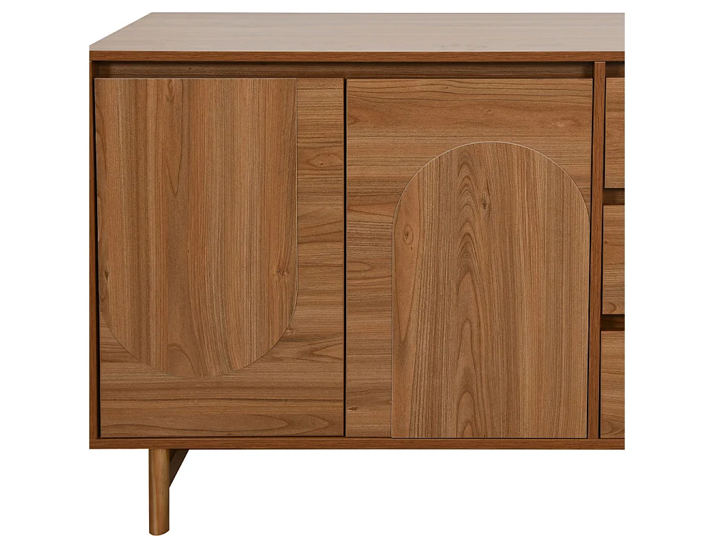 Abby - Buffet 2 portes 3 tiroirs en bois L110cm - Bois foncé