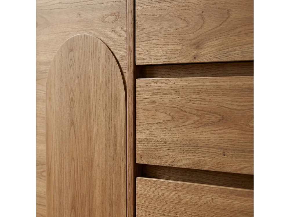 Abby - Buffet 2 portes 3 tiroirs en bois L110cm - Bois foncé