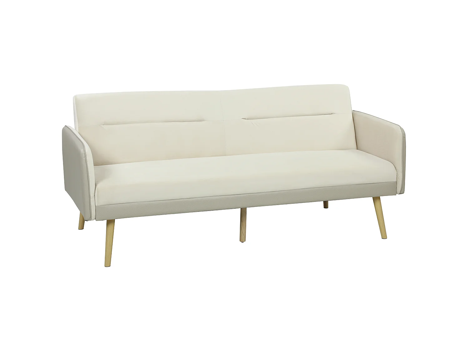 Canapé convertible 3 places design scandinave beige