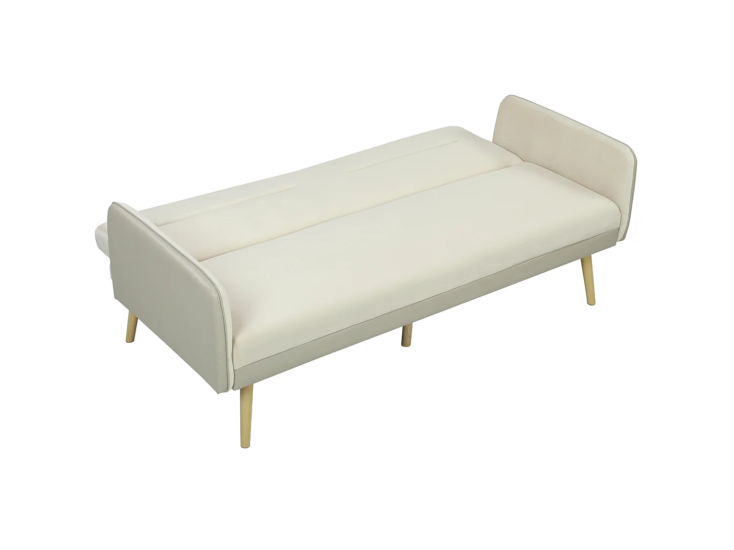 Canapé convertible 3 places design scandinave beige