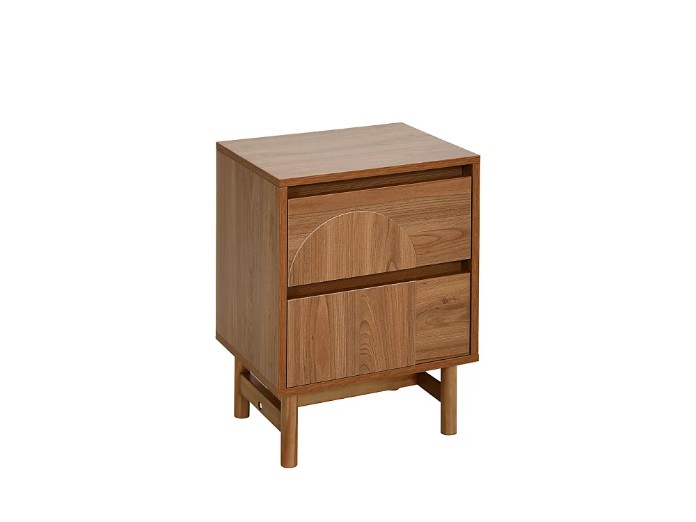 Abby - Table de chevet 2 tiroirs en bois - Bois foncé