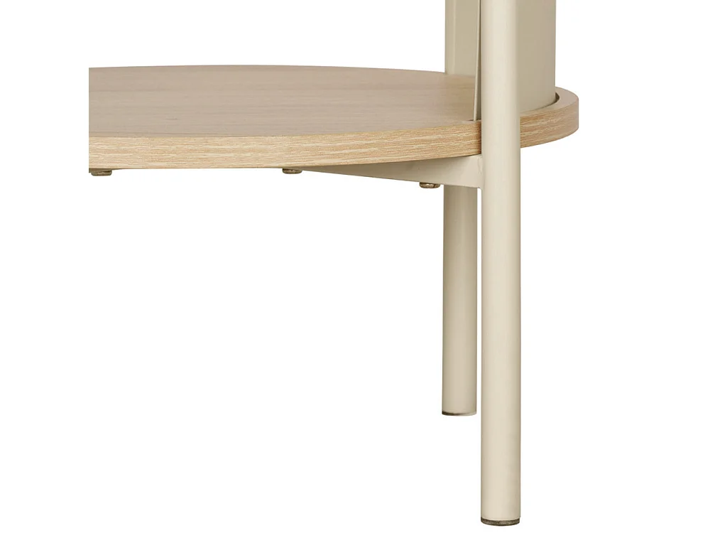 Paco -  Table d'appoint / chevet en bois et métal - Beige