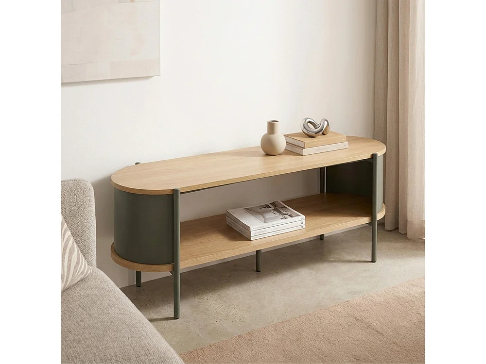 Paco - Meuble TV en bois et métal L120cm - Vert