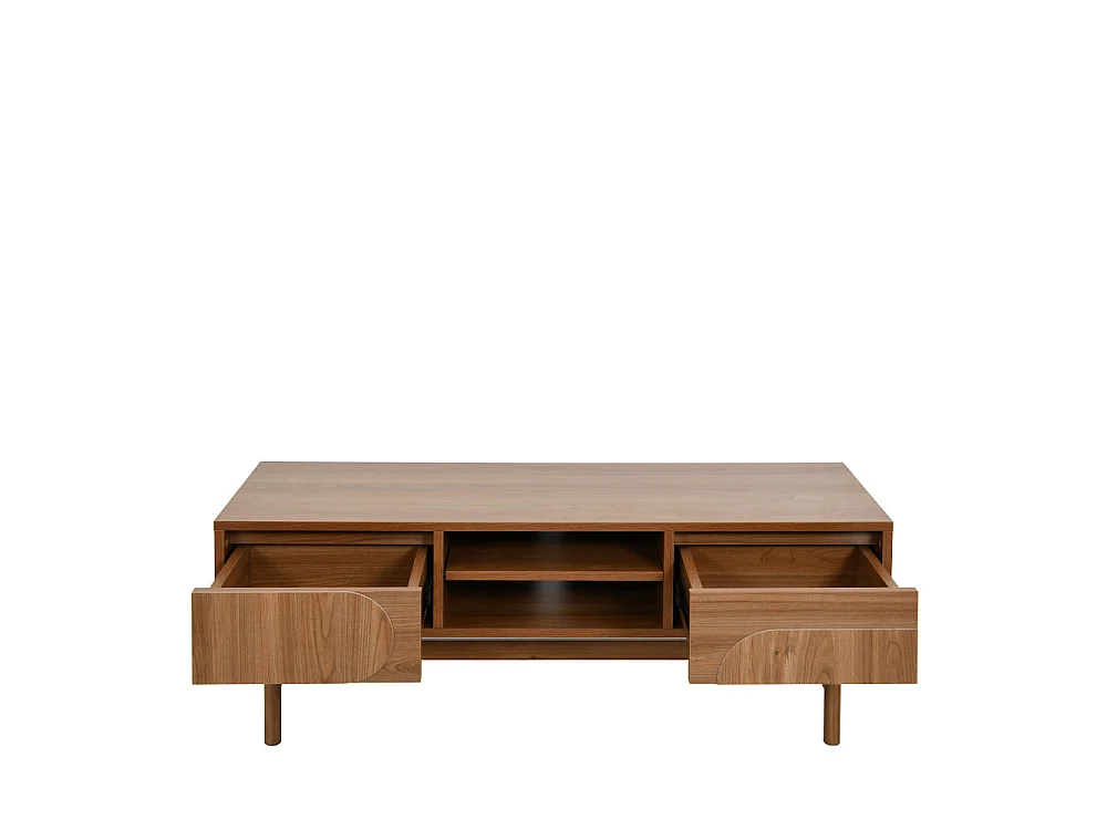 Abby - Meuble TV 2 tiroirs en bois L120cm - Bois foncé
