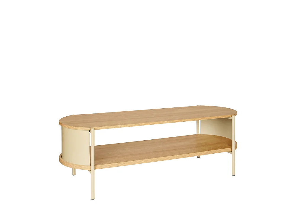 Paco - Meuble TV en bois et métal L120cm - Beige