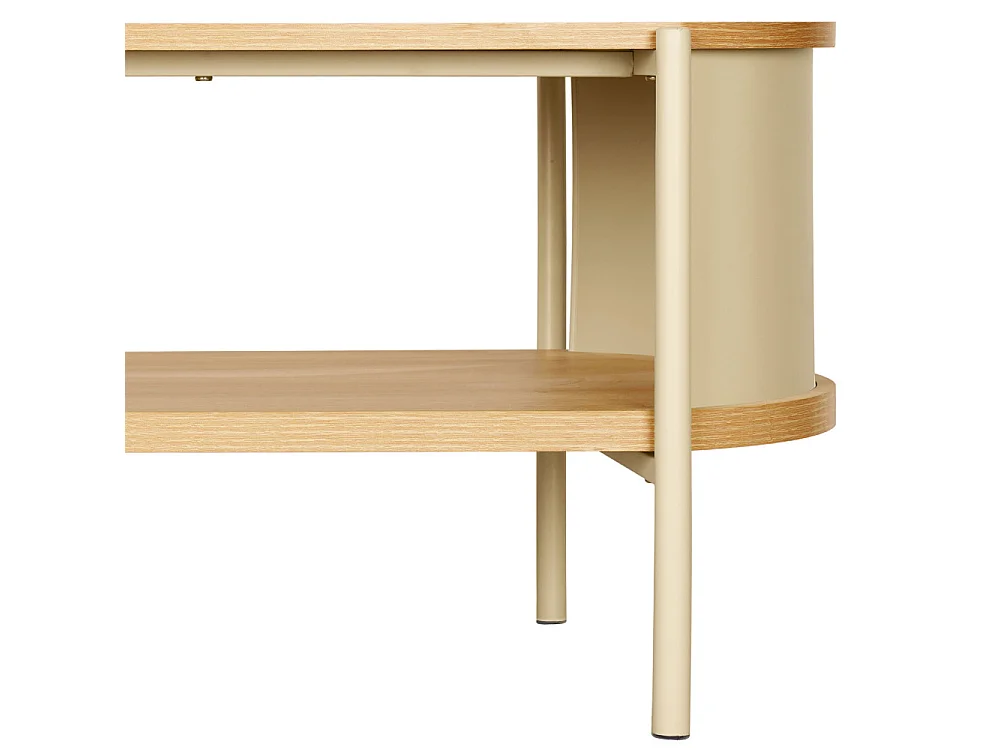 Paco - Meuble TV en bois et métal L120cm - Beige