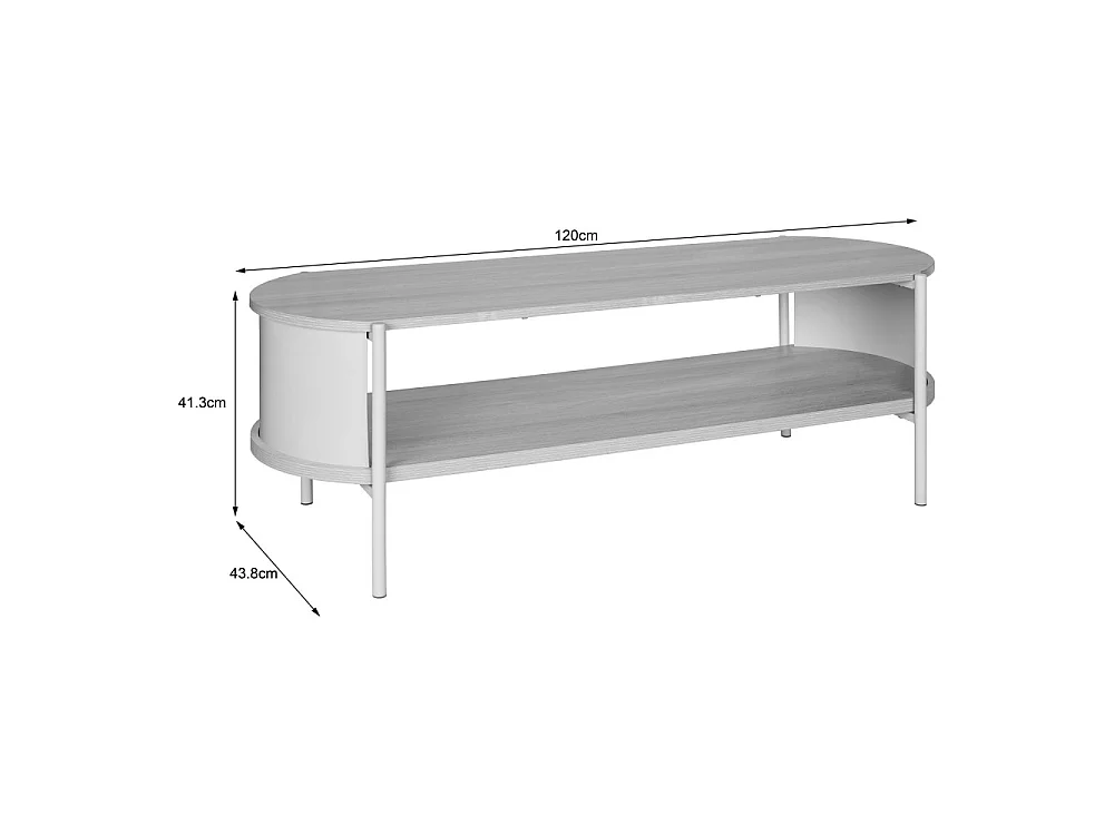 Paco - Meuble TV en bois et métal L120cm - Beige