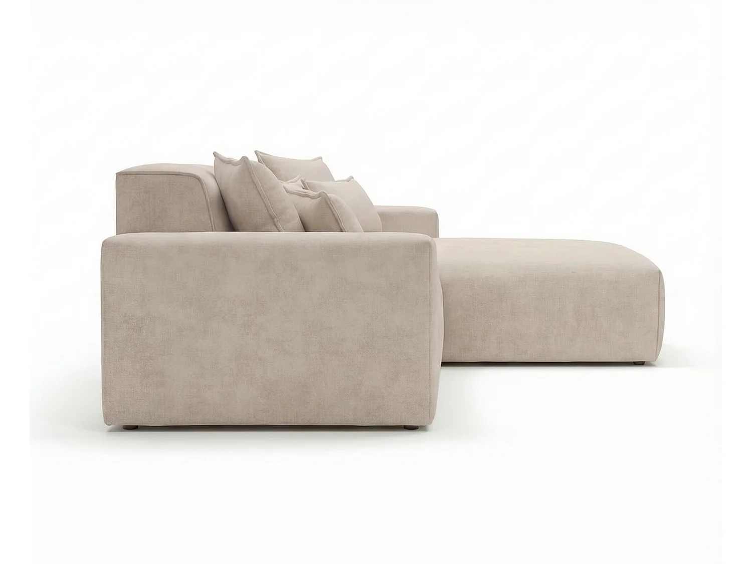Moderne hoekbank 265 cm Tamari - vaste bank in L-vorm, rechterhoek, dik schuim, Beige