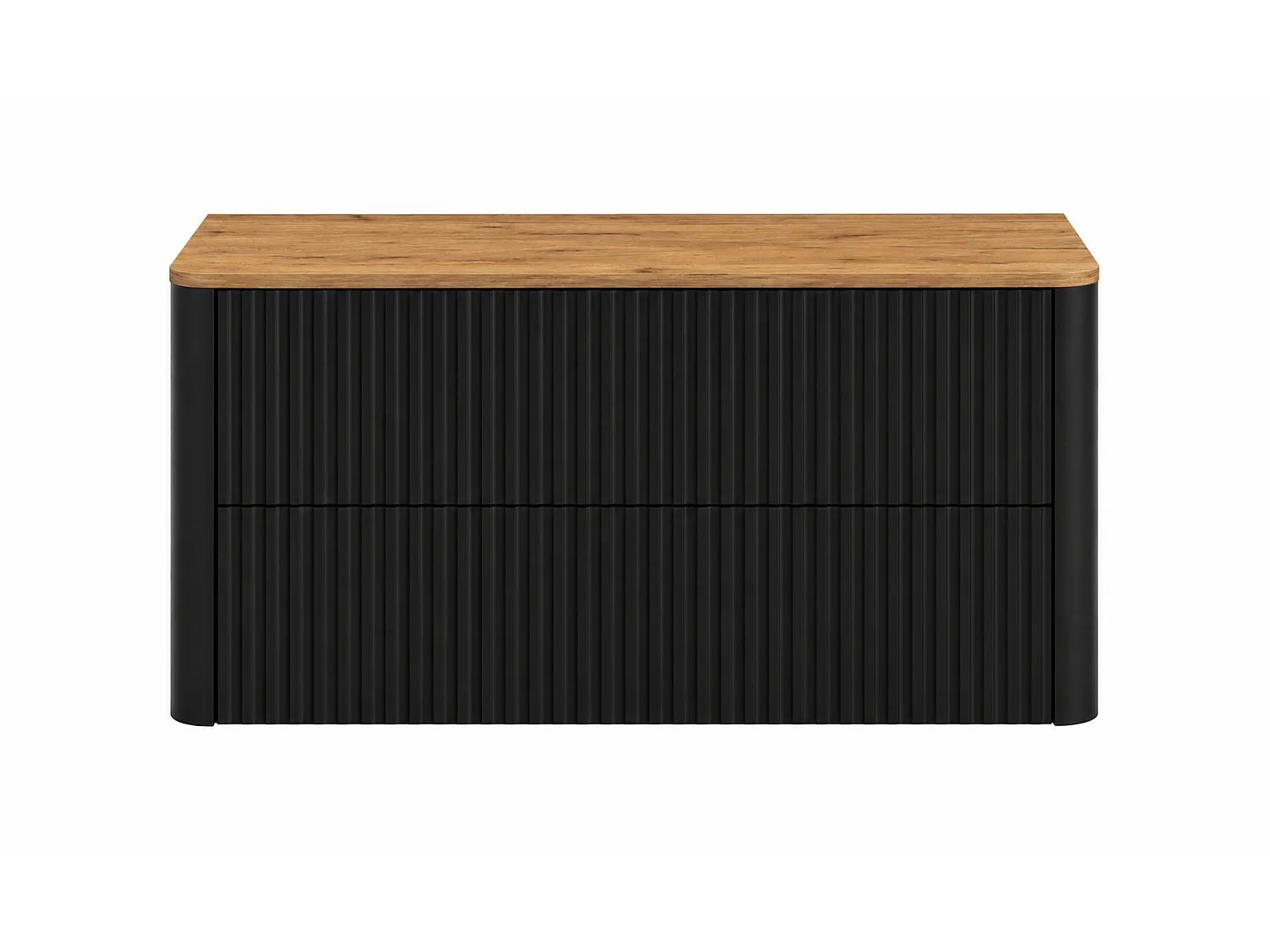 Badezimmerschrank 100, Schwarz, Platte Craft-Eiche, Beine gold, 100,8 x 44,2 x 65 cm