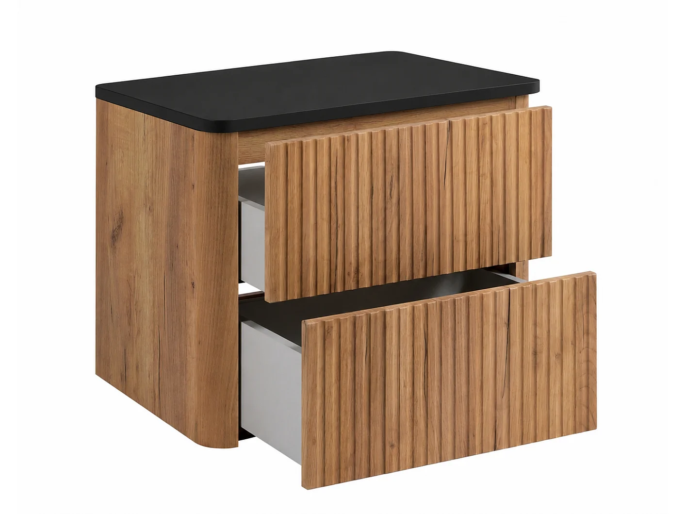 Badezimmerschrank 60, Craft-Eiche, Platte schwarz, Beine gold, 60,8 x 44,2 x 65 cm