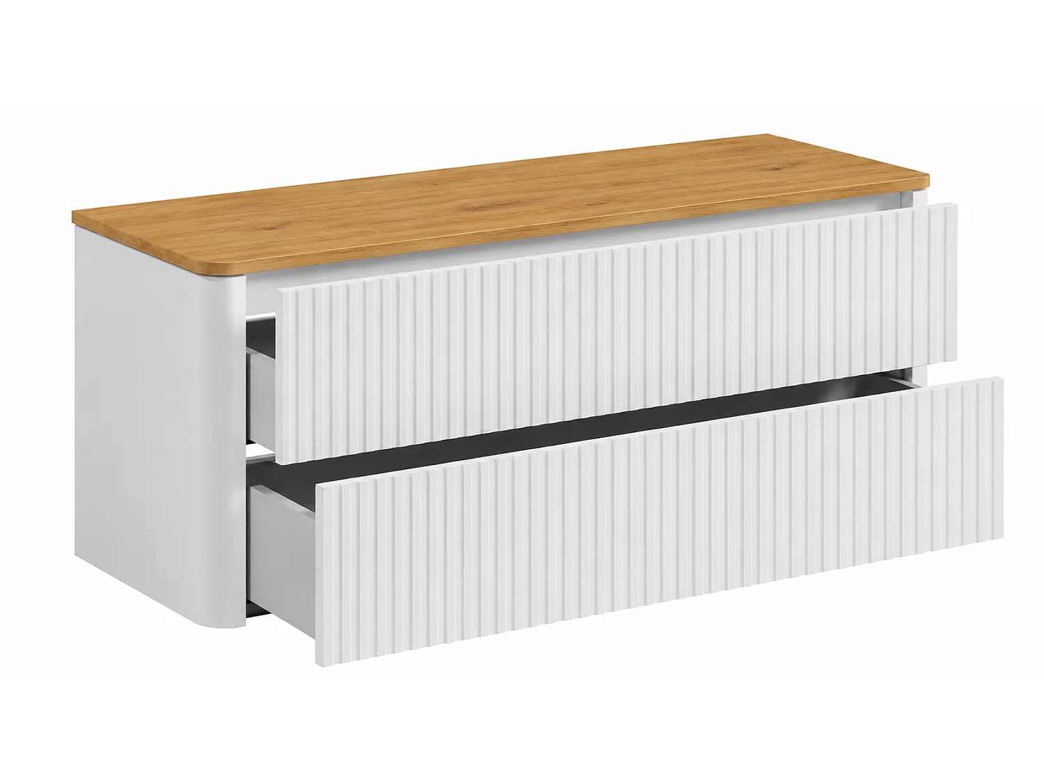 Badrumsskåp 120, Vit, skiva craft-ek, svarta ben, 120,8 x 44,2 x 65 cm