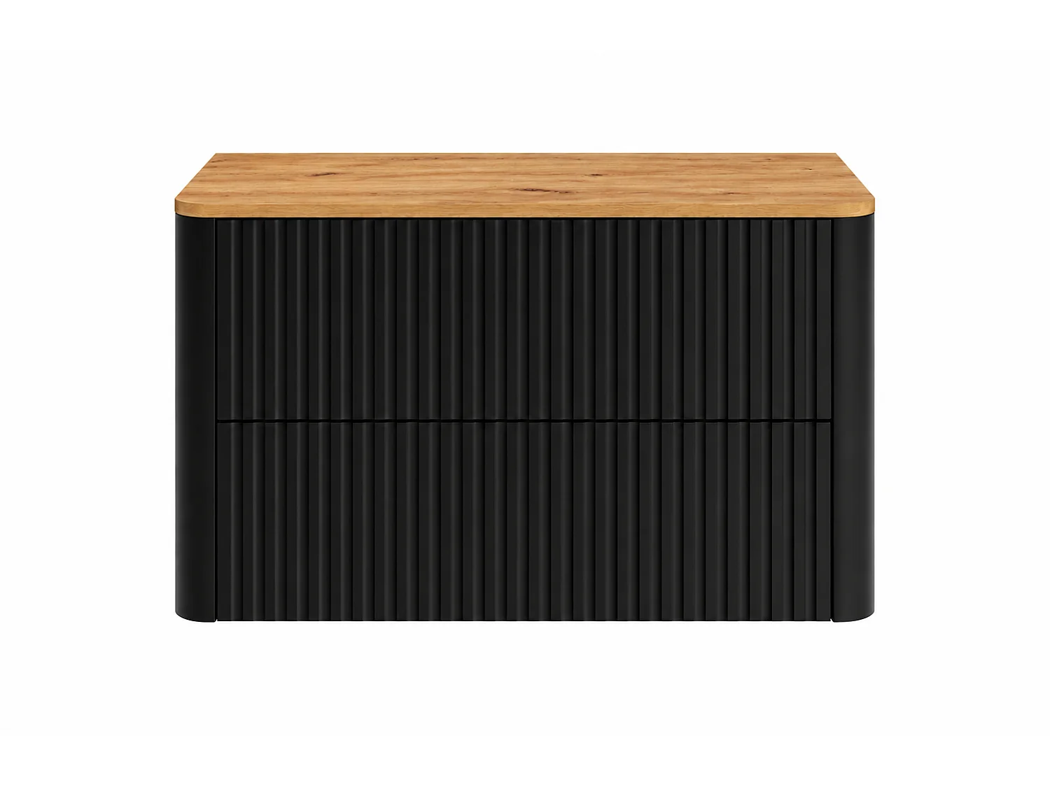Badezimmerschrank 80, Schwarz, Platte Craft-Eiche, 80,8 x 44,2 x 50 cm
