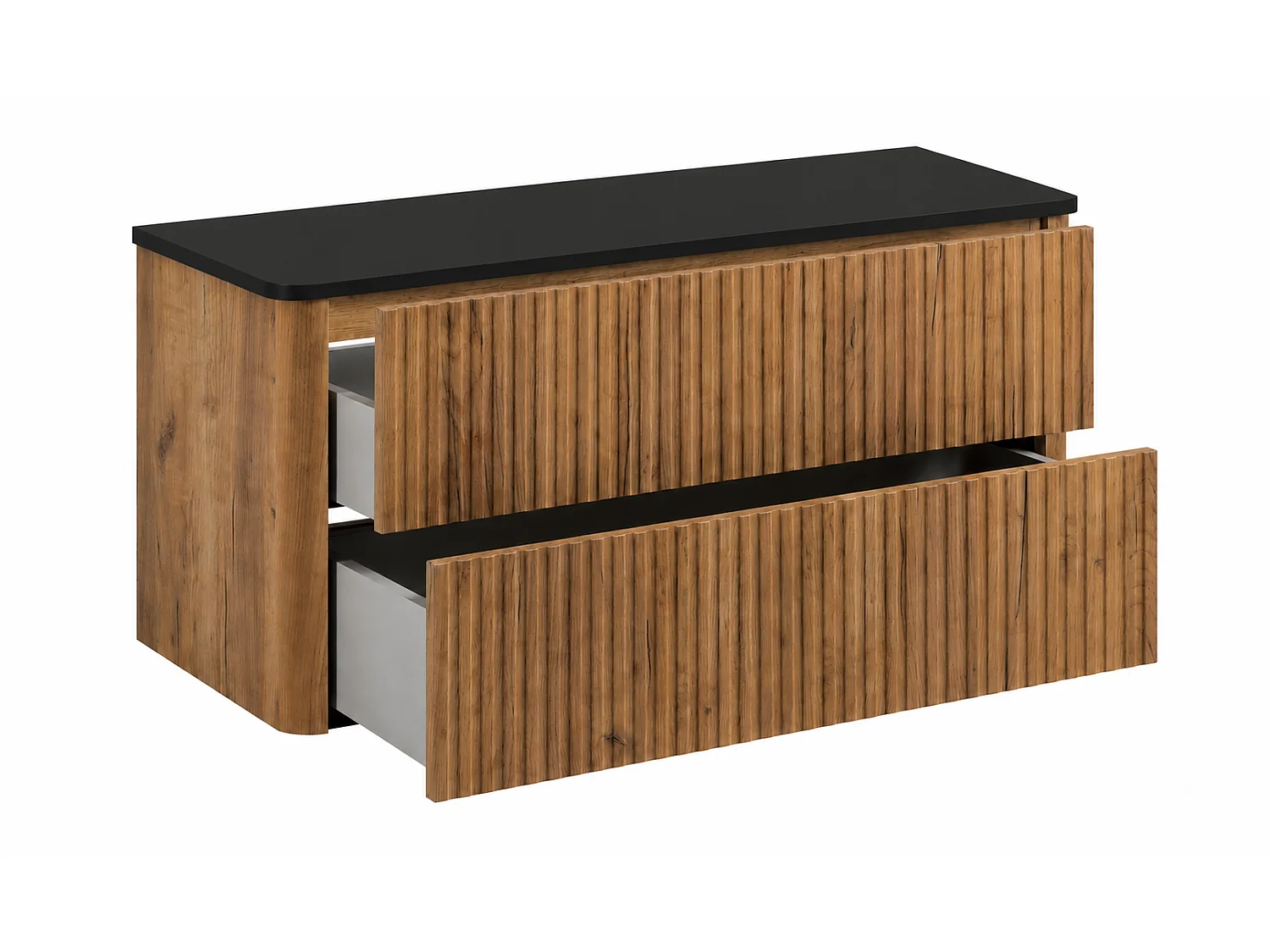 Badezimmerschrank 100, Craft-Eiche, Platte Craft-Eiche, Beine schwarz, 100,8 x 44,2 x 65 cm