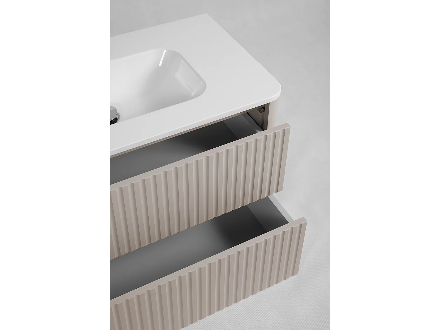 Badezimmerschrank 80, Kaschmir, mit Waschbecken, Beine schwarz, 80,7 x 44,4 x 64,9 cm