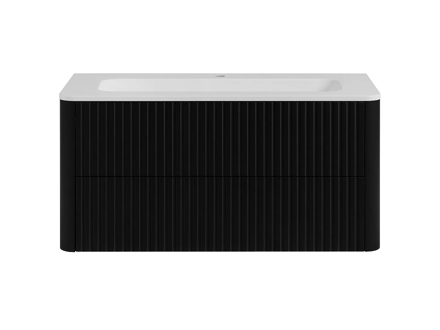 Badezimmerschrank 100, Schwarz, mit Waschbecken, Beine schwarz, 100,7 x 44,4 x 64,9 cm