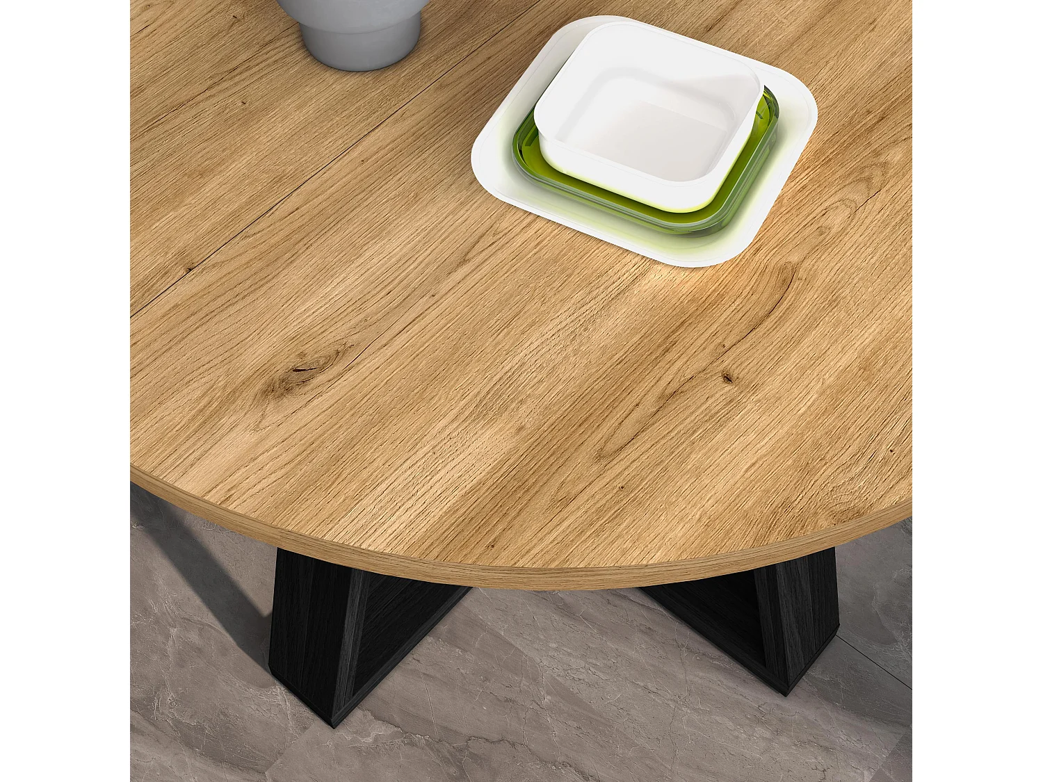 Table Extensible, 103x103x73, Pour 6 personnes, De Salle à Manger, Chêne