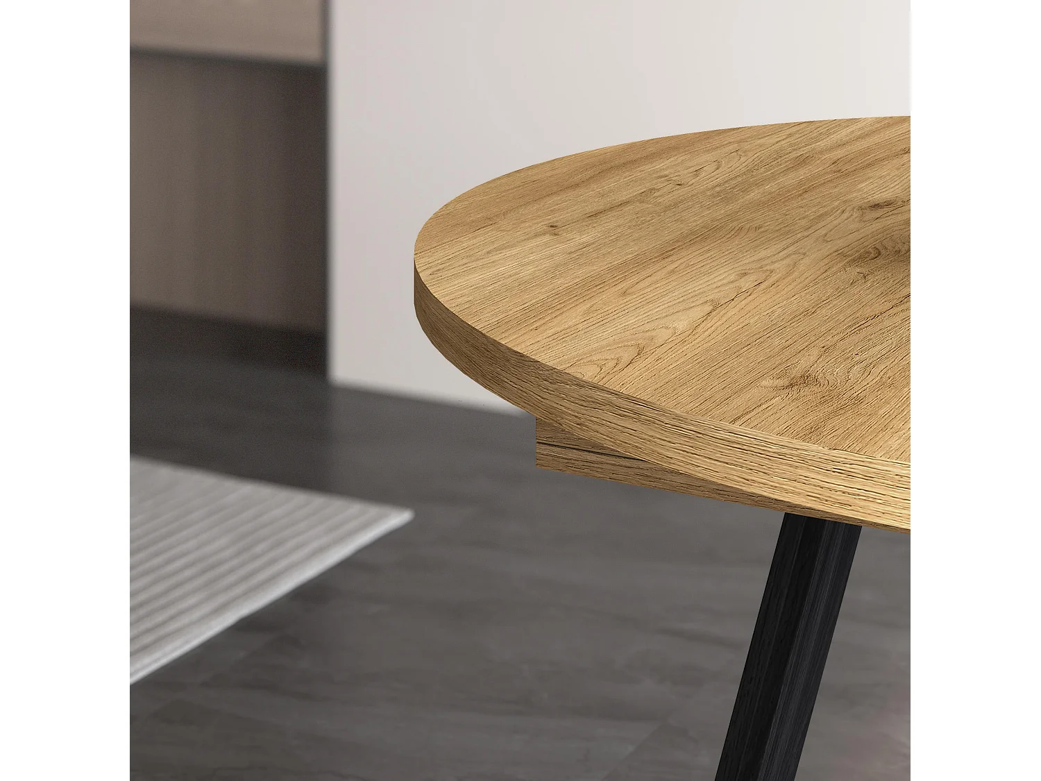 Table Extensible, 103x103x73, Pour 6 personnes, De Salle à Manger, Chêne